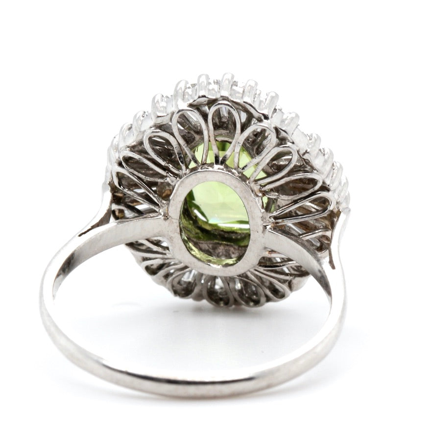 1960's Peridot and Diamond Ballerina Ring-Charlotte Sayers Antique Jewellery