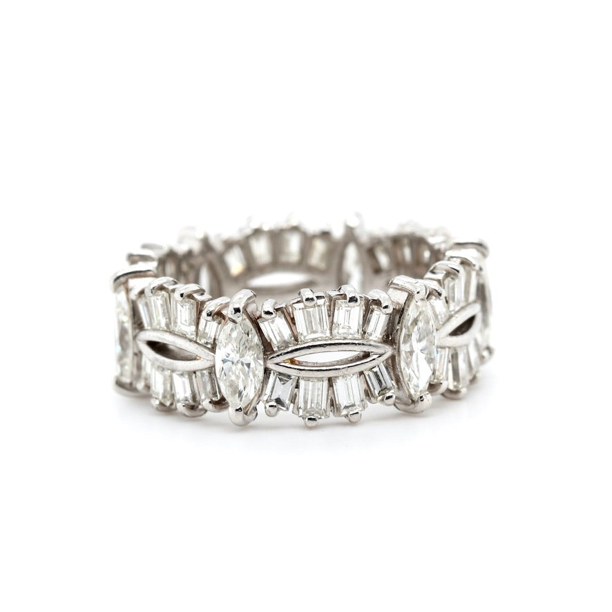 1960's Platinum and Diamond Eternity Ring-Charlotte Sayers Antique Jewellery