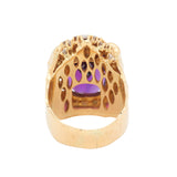 1970's Amethyst and Diamond Cocktail Ring-Charlotte Sayers Antique Jewellery