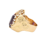 1970's Amethyst and Diamond Cocktail Ring-Charlotte Sayers Antique Jewellery