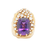 1970's Amethyst and Diamond Cocktail Ring-Charlotte Sayers Antique Jewellery
