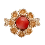 1970's Coral Cocktail Ring-Charlotte Sayers Antique Jewellery