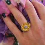 1970's Diamond Flower Ring-Charlotte Sayers Antique Jewellery