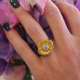 1970's Diamond Flower Ring-Charlotte Sayers Antique Jewellery