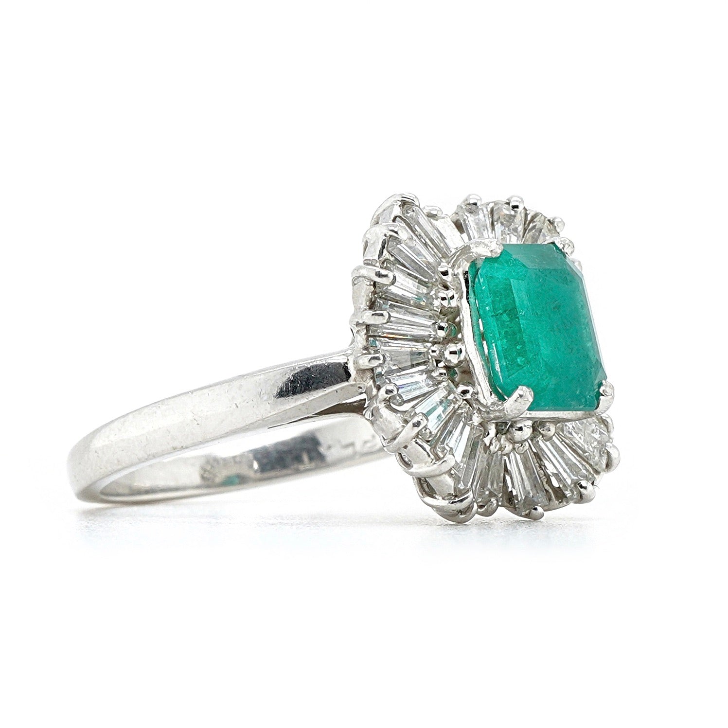 1970's Emerald and Diamond Ballerina Ring-Charlotte Sayers Antique Jewellery