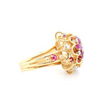 1970's Ruby and Diamond Cluster Ring-Charlotte Sayers Antique Jewellery