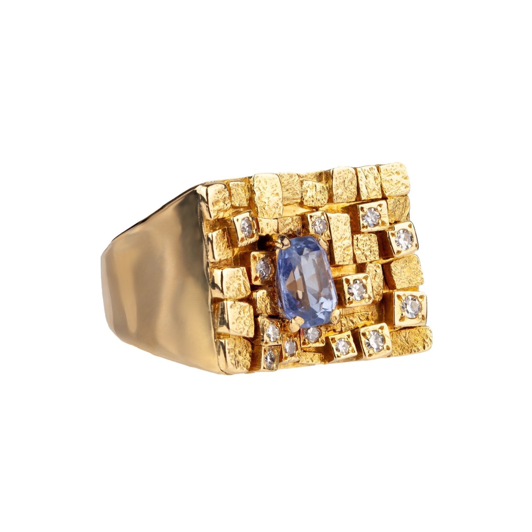 1970's Sapphire and Diamond Ring-Charlotte Sayers Antique Jewellery