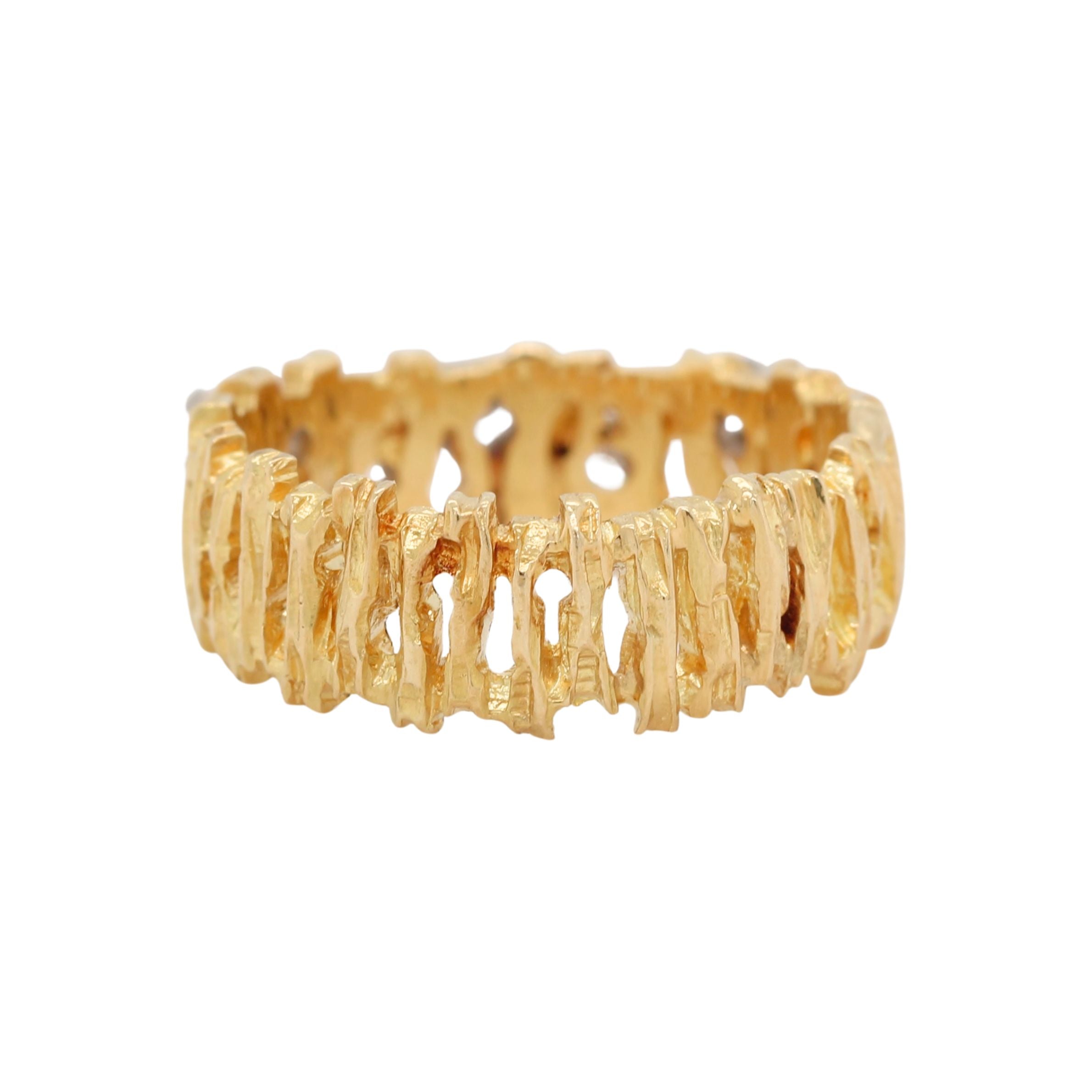 1970's Sculpted Gold and Diamond Ring-Charlotte Sayers Antique Jewellery