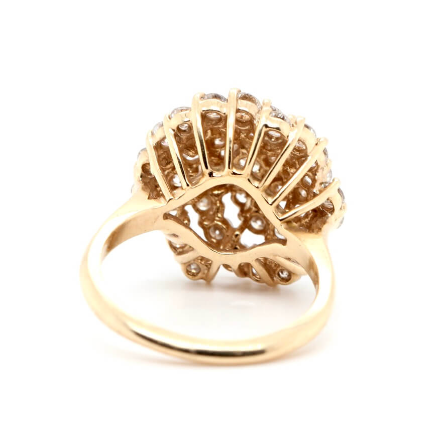 1980's Diamond Swirl Cocktail Ring-Charlotte Sayers Antique Jewellery