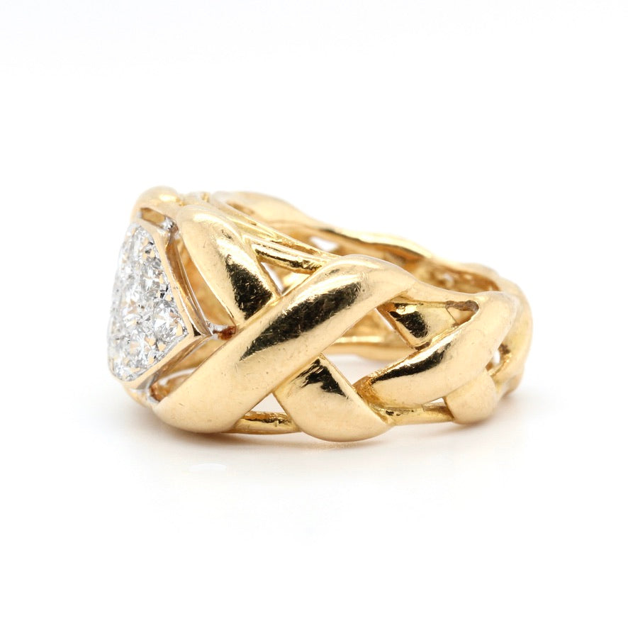 1980's Diamond and Gold Ring-Charlotte Sayers Antique Jewellery