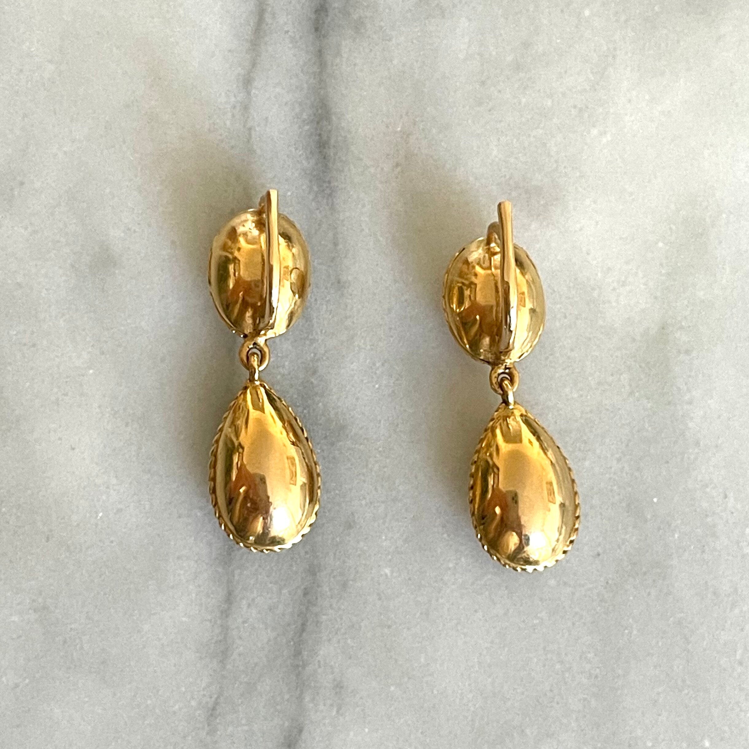 19th Century Citrine Drop Earrings-Charlotte Sayers Antique Jewellery