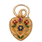 19th Century Multi-Gem Padlock Locket-Charlotte Sayers Antique Jewellery