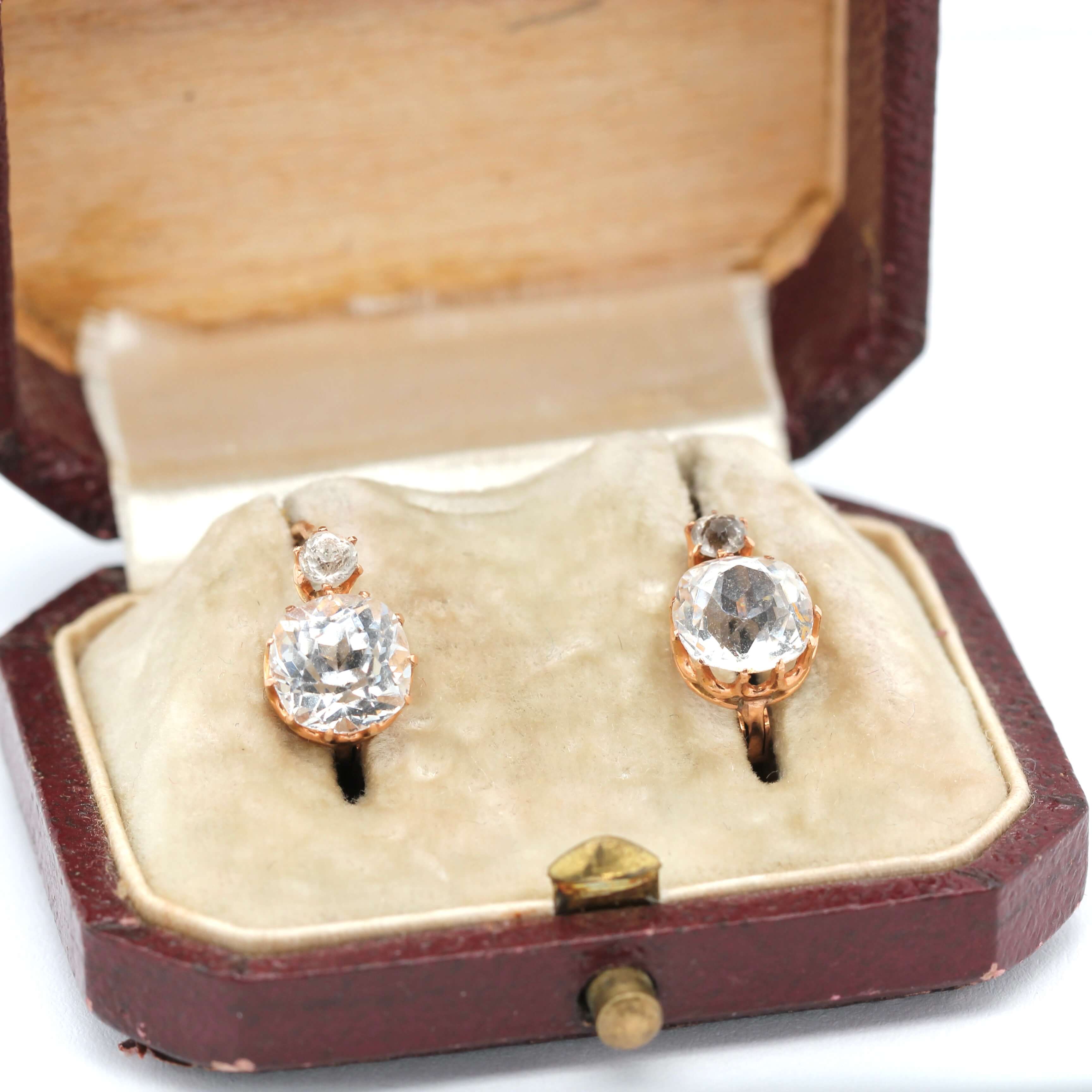 19th Century Paste Earrings-Charlotte Sayers Antique Jewellery