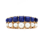 19th Century Pearl and Lapis Lazuli Ring-Charlotte Sayers Antique Jewellery