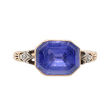 Georgian Ceylon Sapphire Basket Ring