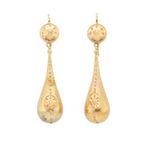 Victorian Etruscan Style Gold Drop Earrings