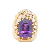 1970's Amethyst and Diamond Cocktail Ring