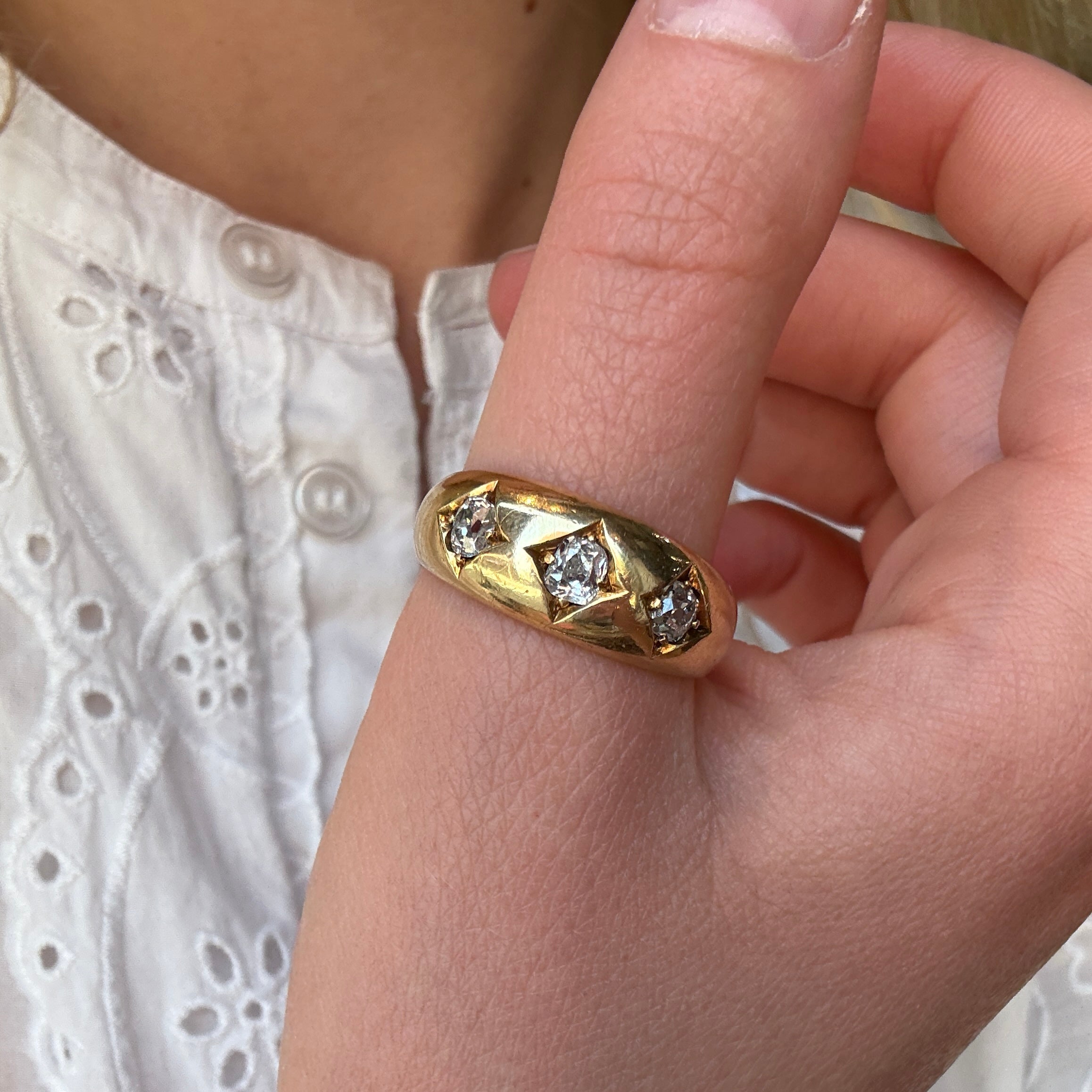 20th Century Diamond Gypsy Ring-Charlotte Sayers Antique Jewellery