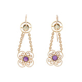 Edwardian Amethyst and Peridot Earrings