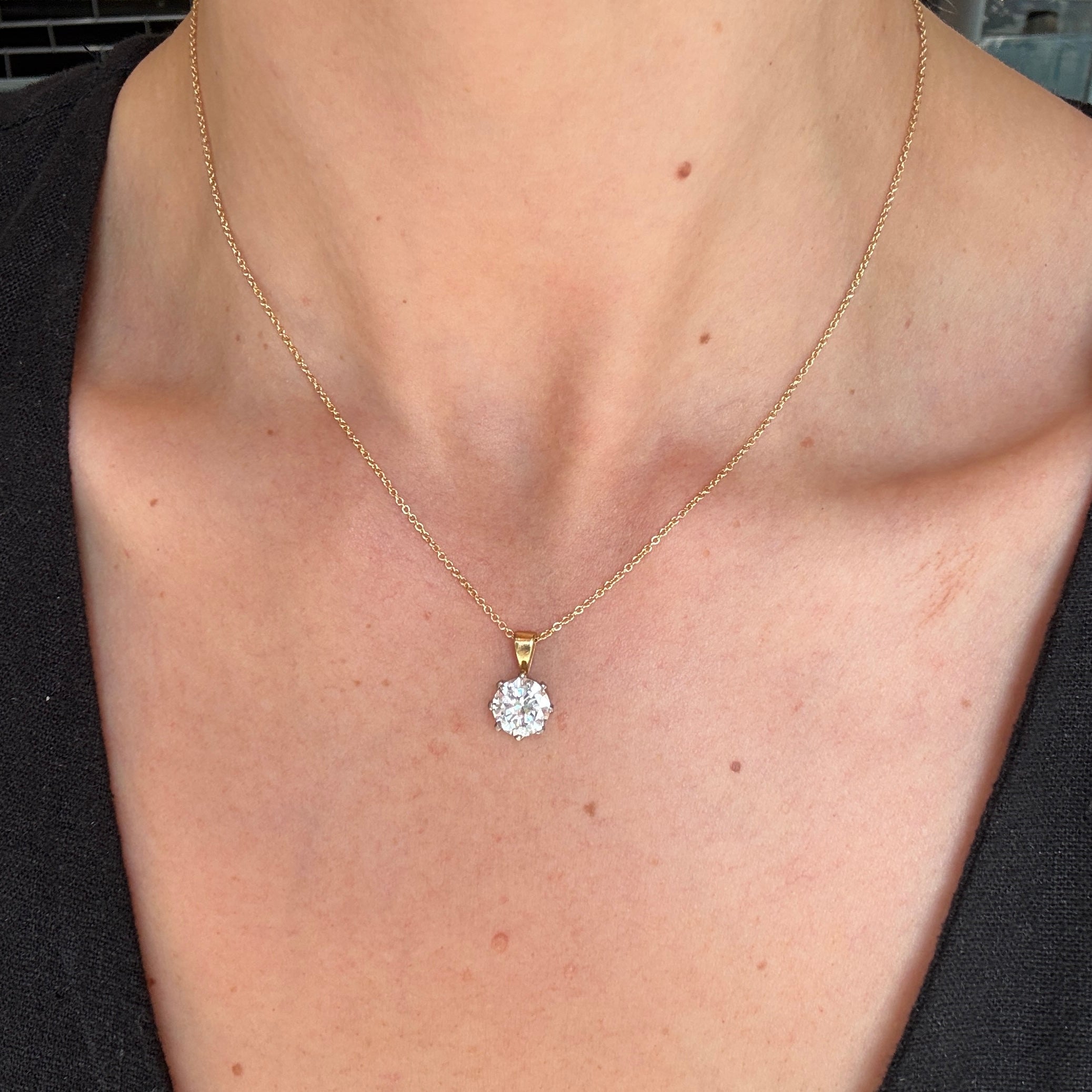 2.10 Carat Diamond Pendant-Charlotte Sayers Antique Jewellery