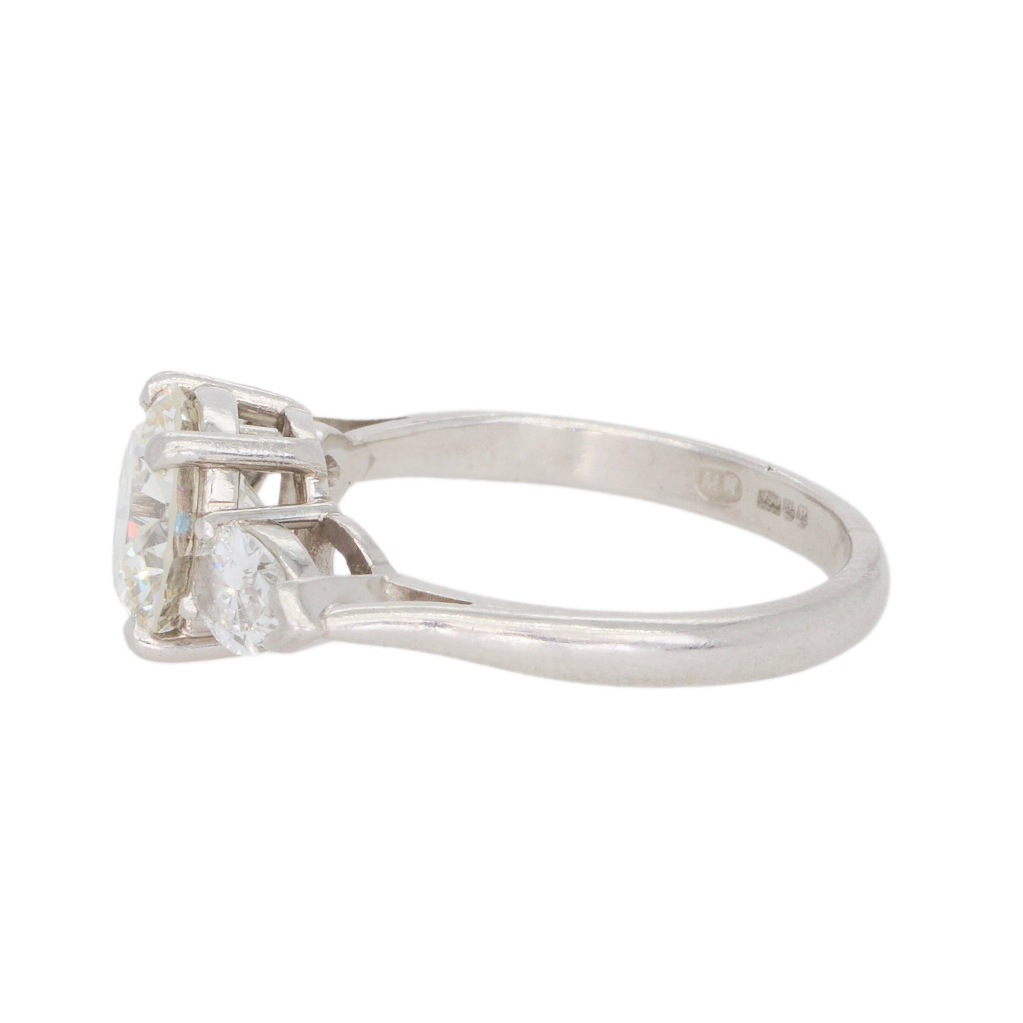 2.35 Carat Diamond Three Stone Ring-Charlotte Sayers Antique Jewellery
