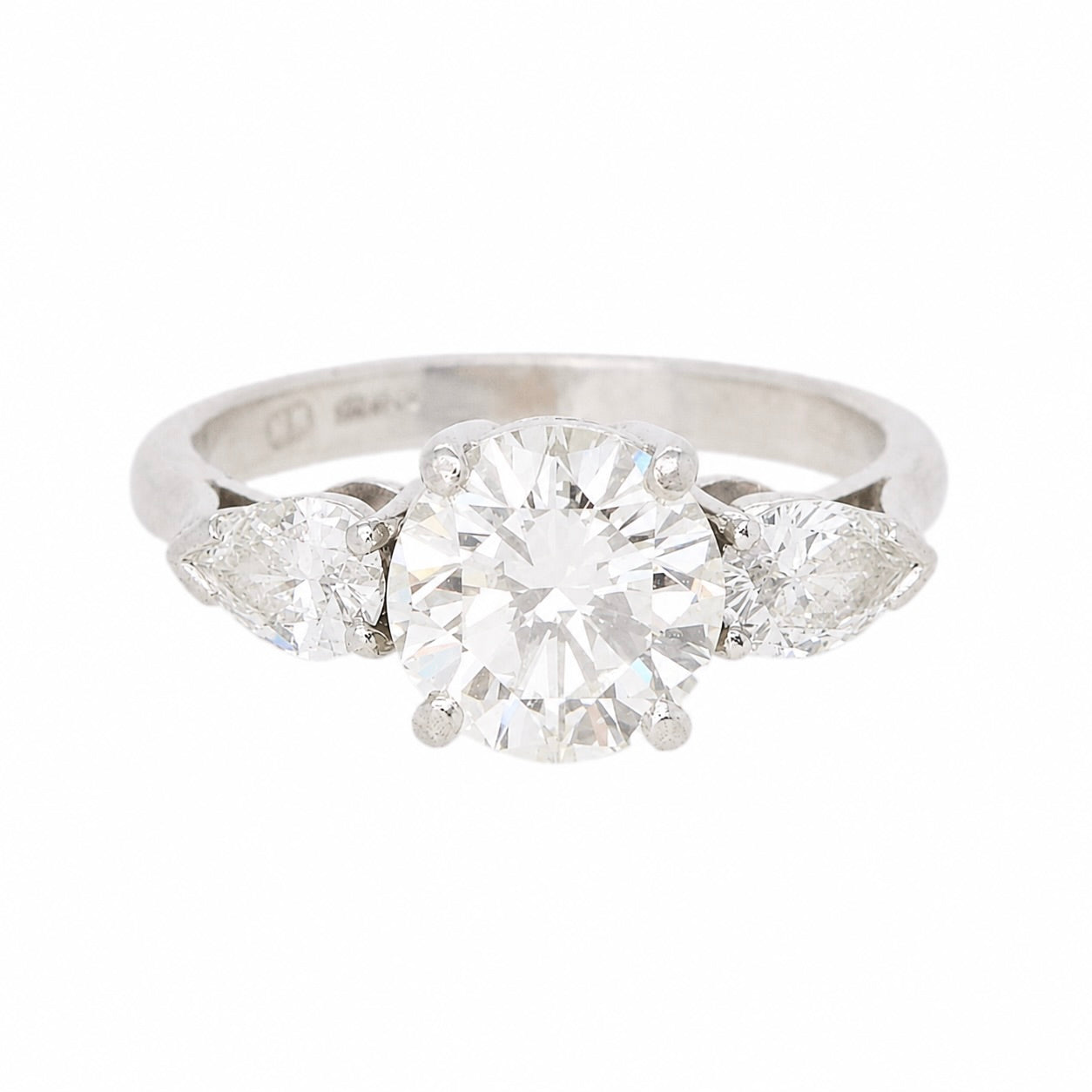 2.35 Carat Diamond Three Stone Ring-Charlotte Sayers Antique Jewellery