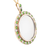 Demantoid Garnet and Diamond Pendant