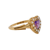 Amethyst Pearl Heart Ring