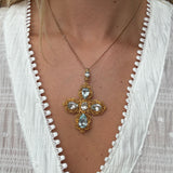 Georgian Aquamarine Cross Pendant