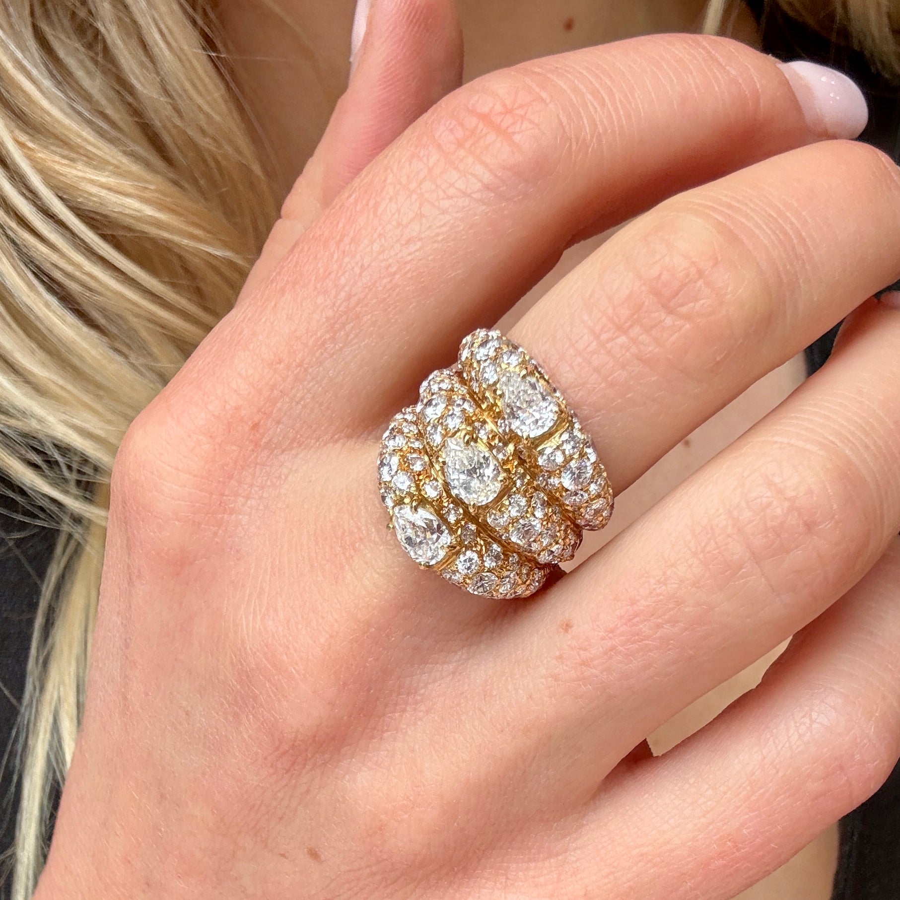 4 Carat Diamond Cocktail Ring-Charlotte Sayers Antique Jewellery