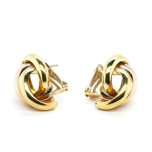 Vintage Three Colour Gold Earrings