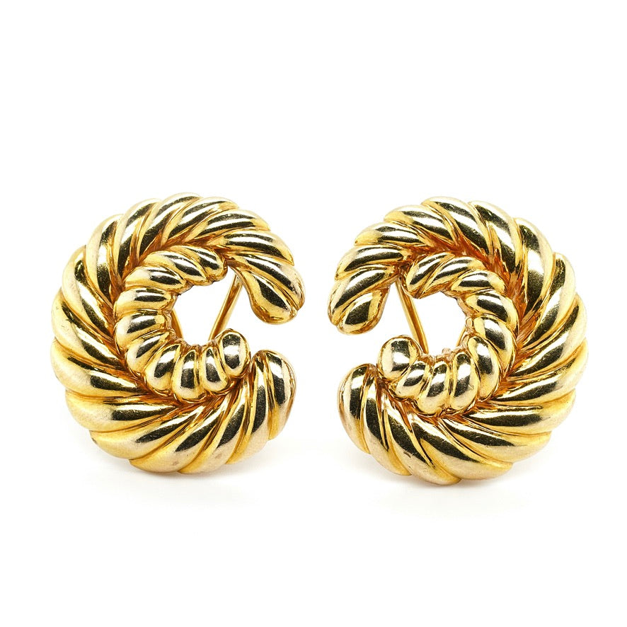 60's Gold Shell Earrings