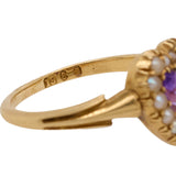 Amethyst Pearl Heart Ring