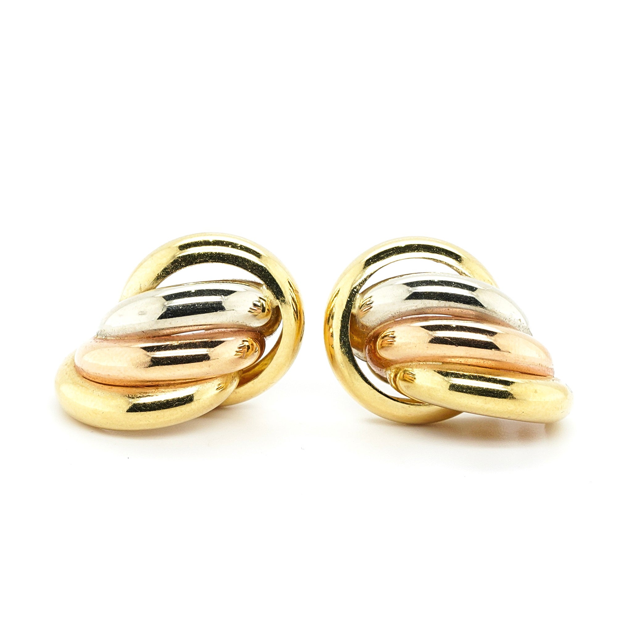 Vintage Three Colour Gold Earrings