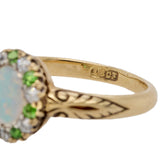 Opal Diamond Garnet Ring