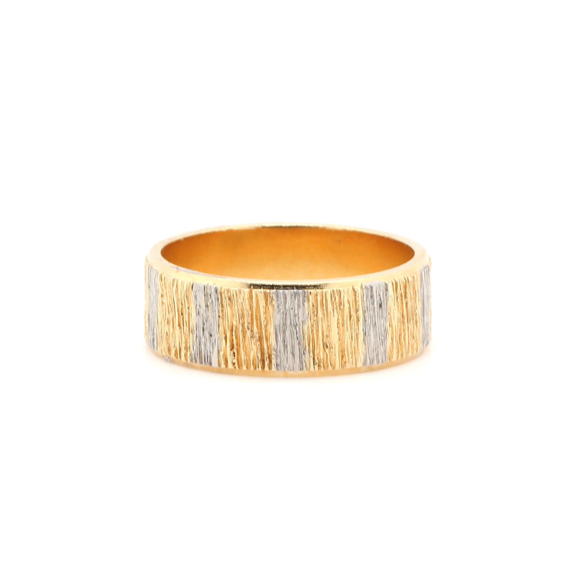 Modern 2 Colour Gold Band Ring