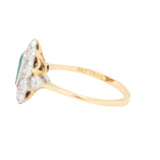 Emerald and Old Cut Diamond Cluster Ring