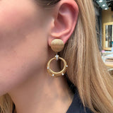 60's Diamond and Gold Night and Day Earrings-Charlotte Sayers Antique Jewellery