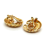 60's Gold Shell Earrings-Charlotte Sayers Antique Jewellery