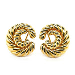 60's Gold Shell Earrings-Charlotte Sayers Antique Jewellery