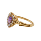 Amethyst Pearl Heart Ring