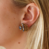 70's Sapphire and Diamond Earrings-Charlotte Sayers Antique Jewellery