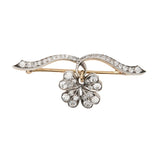 Victorian Diamond Clover Brooch