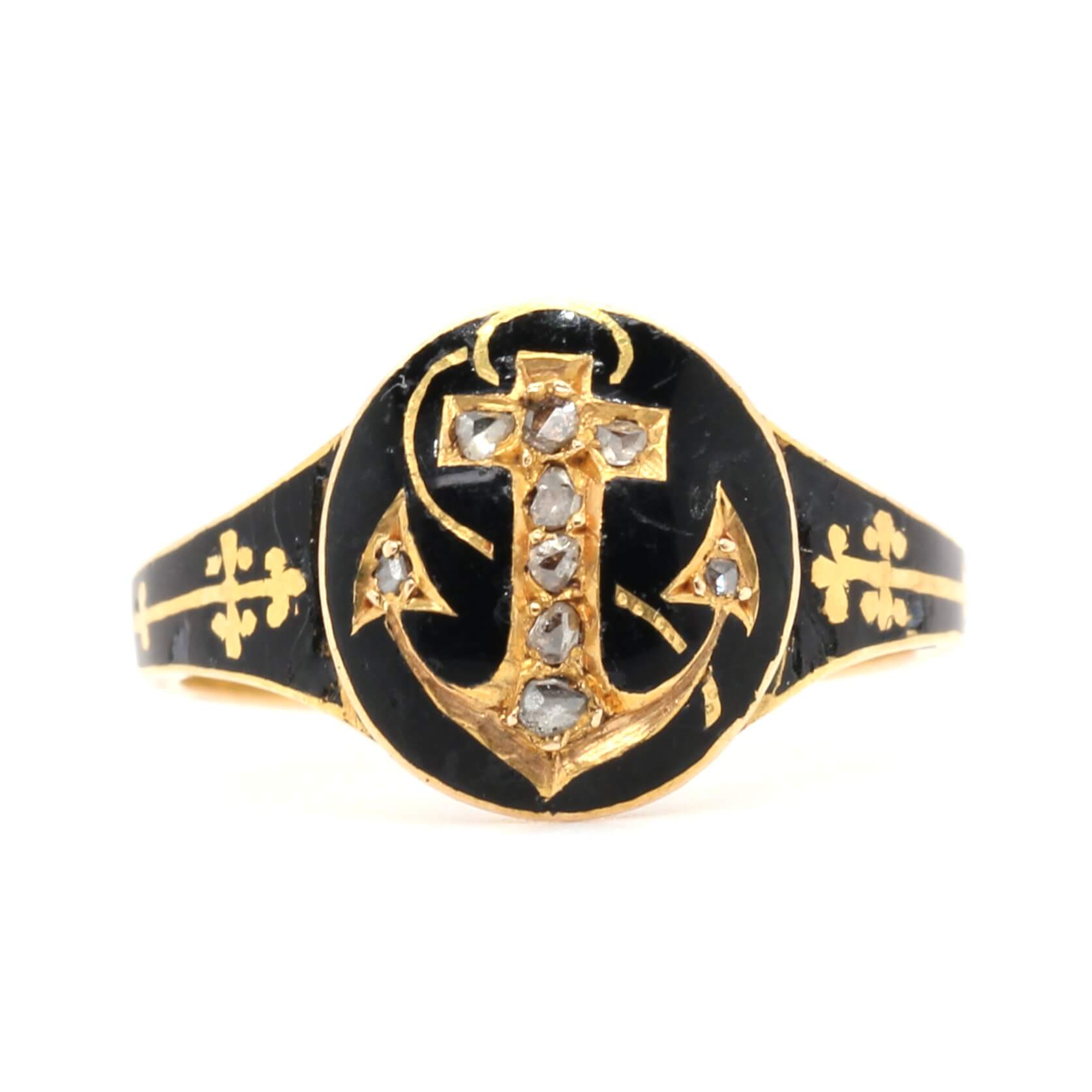 Victorian Anchor Mourning Ring