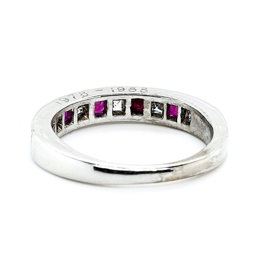 80's Ruby and Diamond Eternity Ring-Charlotte Sayers Antique Jewellery