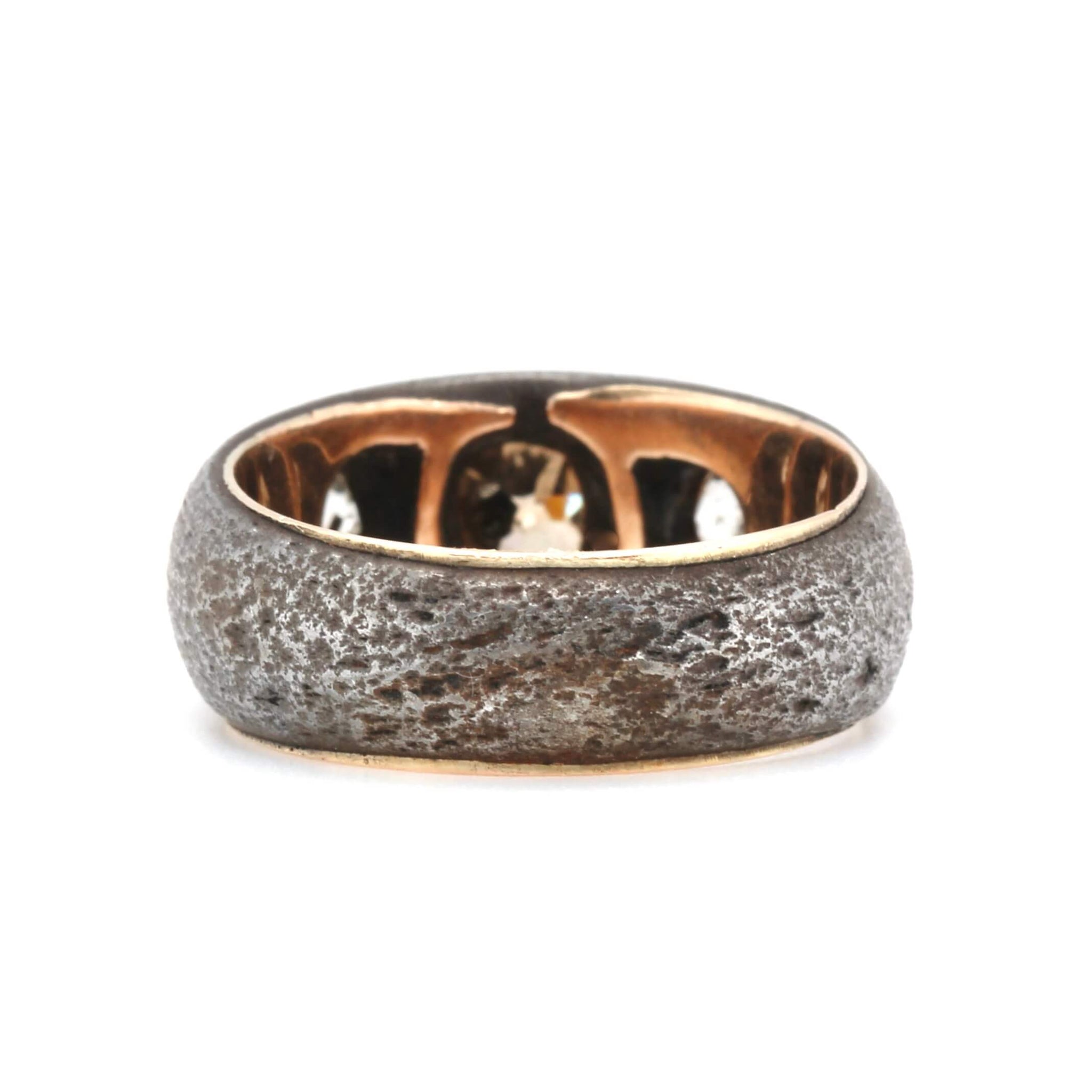 Victorian Gunmetal and Diamond Gypsy Ring