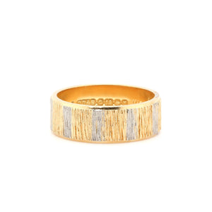 Modern 2 Colour Gold Band Ring
