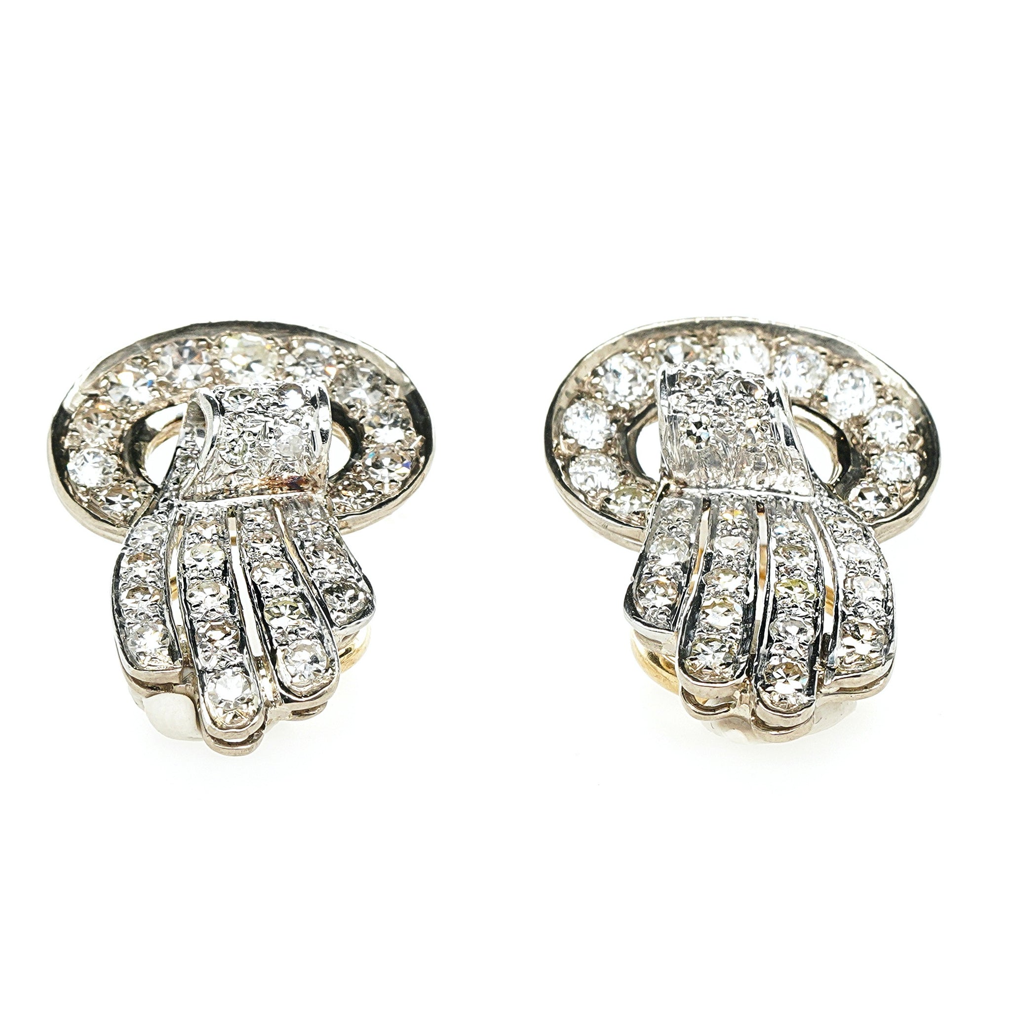 60's Diamond Clip Earrings