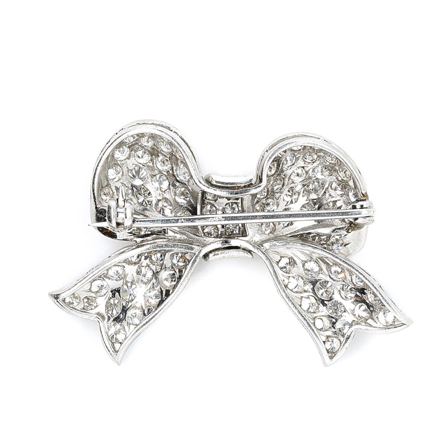Art Deco Diamond Bow Brooch