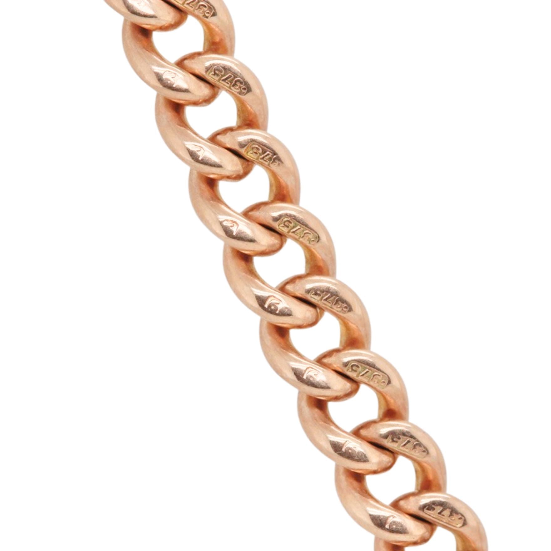 9ct Gold Albert Chain with T Bar and Bolt Rings-Charlotte Sayers Antique Jewellery